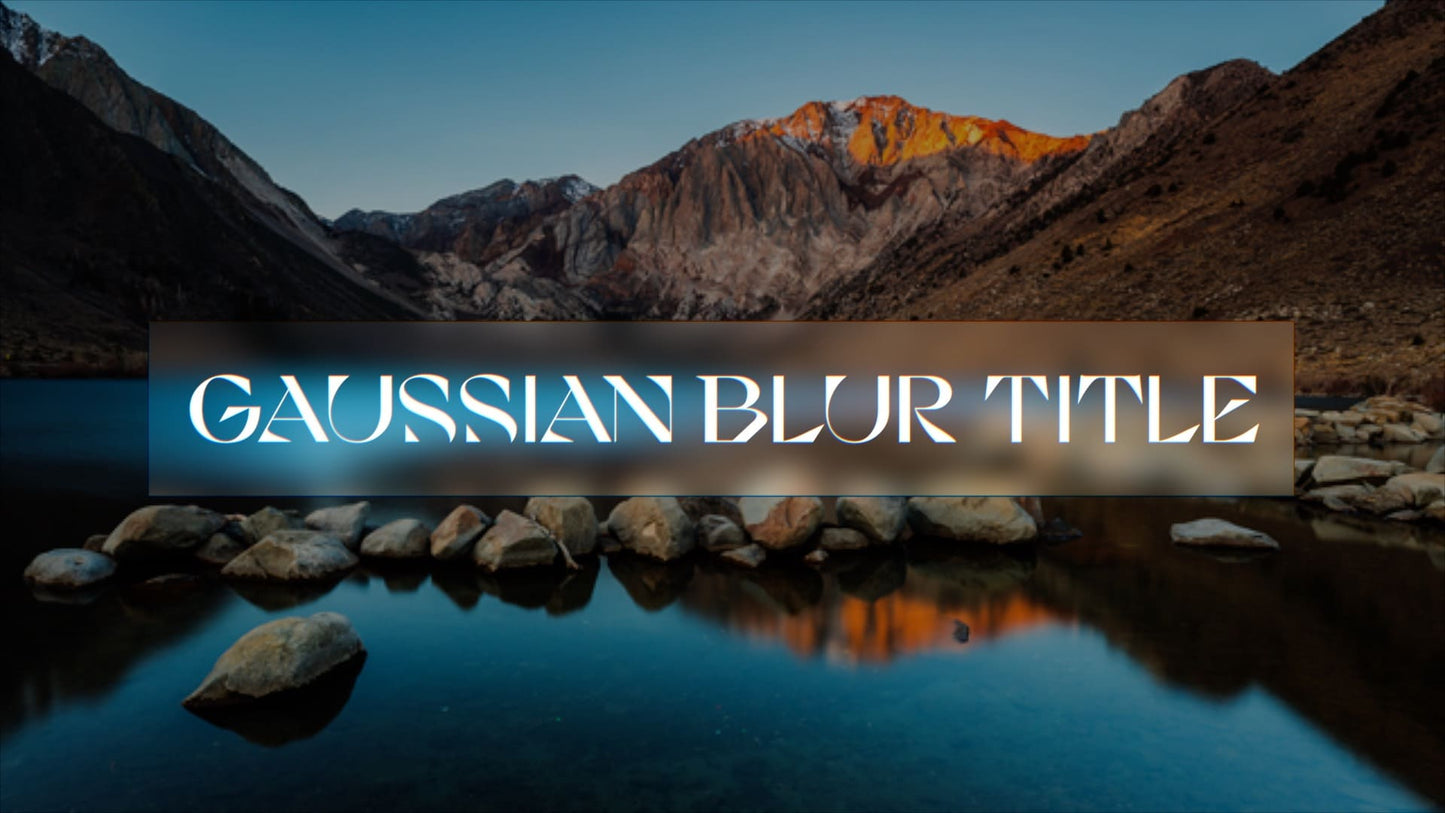 Gaussian Blur Title